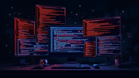 Moody night coding workstation puzzle piece supply chain risks