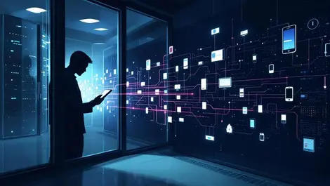 Shadowy hacker cyber attack on hospital mobile device management